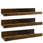 Giftgarden Floating Shelves for Wall Set of 3, 40cm Rustic Wall Mounted Ledge Shelf for Bathroom, Bedroom, Living Room, Kitchen