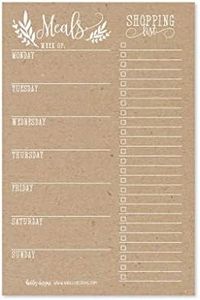 Rustic Weekly Meal Planning Calendar Grocery Shopping List Magnetic Pad for Fridge, Family Pantry Food Menu Board Organizer, Week Diet Prep Planner Tool, Refrigerator Magnet What to Eat Dinner Notepad