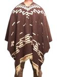 DAVLINA, Clint Eastwood, Alpaca Wool Poncho: Western Style Poncho, Unique and Handmade in Ecuador. Thick, Warm and Soft Wool Poncho (Brown)