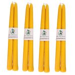 Bundle of 4 Pairs Beeswax Taper Candles 9'' (228 mm) for Over 10.5 Hours of Burn Time Each - Handcrafted, Air-Purifying, and Dripless - Brighten Your Space!