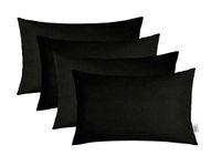 RSH DECOR: Sunbrella Lumbar Throw Pillows Set of 4 | 20” x 12" | Water and Fade-Resistant Performance Fabric | Outdoor Support Pillows for Patio Furniture | Canvas Black