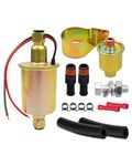 AUGREX Universal 6 Volt Electric Fuel Pump with Installation Kit, Inline Type 5-8 PSI 5/16 Inlet & Outlet Fit for Carbureted Models E8011 SP1124