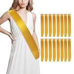 16 Pcs Sash Blank Satin Dark Yellow Sash Party, Bride To Be Sash, Plain Sash Sashes Custom Sash Senior Sash for Birthday, Homecoming, Graduation, Pageants, Wedding, Hen Party, DIY, Make Your Own Sash