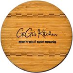 Gigi Gift - Bamboo Butcher Block Inlay Engraved Cutting Board - Gigi’s Kitchen Sweet Treats & Sweet Memories - Design Decor Birthday Mothers Day Christmas Best Grandma Mom Ever GK Grand (11.75 Round)