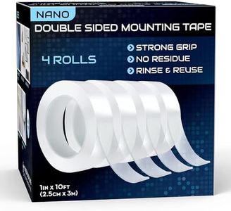 Lockport Double Sided Tape Heavy Duty Hanging Tape – 4 Pack Removable Nano Tape – 40 Ft Double Side Tape for Walls, Wood, Tile, Plastic & Metal Surfaces – Strong Grip – Double Sided Mounting Tape