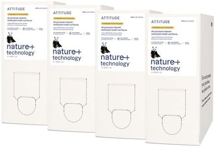 ATTITUDE All Purpose Cleaner, EWG Verified Multi-Surface Products, Vegan, Multipurpose Cleaning Spray, Citrus Zest, Bulk Refill, 2 Liters (Pack of 4)