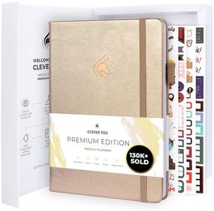 Clever Fox Planner Premium Edition – Undated Luxurious Weekly & Monthly Planner to Increase Productivity and Hit Your Goals – Organizer – Start Anytime, A5, Lasts 1 Year, Pearl (Weekly)