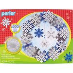 Perler Snowflake Wreath Christmas Fuse Bead Kit for Kids and Adults, Multicolor, Small