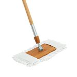 Harper Live.Love.Clean. Bamboo 2-in-1 Smooth Surface Wet/Dry Dust Mop with (2) Washable Wraparound Pads for Cleaning Dust, Pet Hair & Fine Dry Dirt