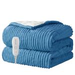 Heated Blanket Electric Blanket Throw 50”X60”-Heating Blanket with 5 Heat Settings-3 Hours Auto Off,ETL Certified,Machine Washable (Blue)