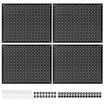 Daanxw 4 Pack Heavy Duty Steel Pegboard Garage Organization Panels,Universal 1/8 and 1/4 Pegboard Accessories,Suitable for Tool Storage,Garage Storage etc.(Black, 16X12)