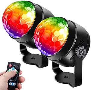 Litake Party Lights,Strobe Lights for Parties,Sound Activated Disco Ball Lights with Remote,RGB 7 Colors Changing Disco DJ Lights for Home Party Room Dance Club Xmas Birthday Wedding Show -2 Packs