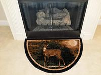 Great American Distributors Hearth Slice Fireplace Rug - Log Cabin Decor, Kitchen Carpet, Accent Rug, for Wood Floors, Fire Resistant Mat, Nature Scene, Bear 2'2" x 3'3" (Brown/Green)