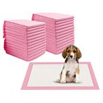 100 Pieces Rabbit Pee Pads 18" x 13", Super Absorbent Disposable Diaper Pads, Pet Toilet/Potty Training Pads for Rabbits Puppy Guinea Pigs Chinchillas and Other Small Animals (Pink)