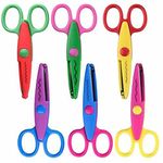 ShubhKraft Return Gift in Bulk For Kids / Zig Zag Scissor For Crafting School Work /Safety Craft Scissors for children (Pack of 6, Multicolor)