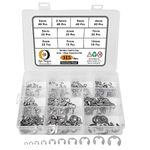 Epi-Torque; The Epic Torque #Doityourself SS E-Clip Assortment Set | 315 PCS, 10 Sizes, Stainless Steel External Retaining Clips, 2-10MM | Steel Circlip Kit, Anti Walk Washers, Retaining Rings