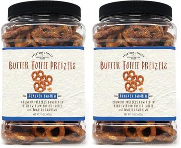 Everton Toffee Roasted Cashew Flavor Butter Toffee Pretzels, Sweet & Salty Gourmet Pretzel Snack, Small Batch Made & Handcrafted, Crunchy Dessert Treat in 15 oz Gorment Grab Jar (Pack of 2)