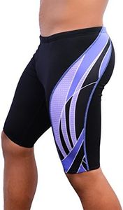 Adoretex Men's Side Wings Swim Jammer (MJ009) - Black/Purple - 40