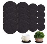 Botany-Spot Flower Pot/Plant Pot Coaster Mat - Reversible Round Absorbent Felt Fabric Plant Pad for Gardening Indoor and Outdoor Pots 4/6/8/10 Inch Diameter. (Black, 8)