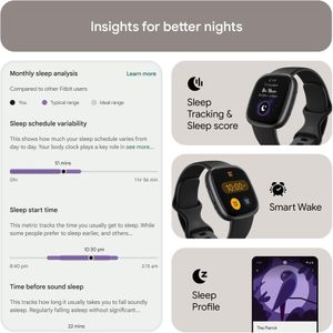 Fitbit Versa 4 Smartwatch – Black Fitness Tracker Watch