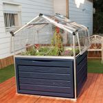 Palram 4 x 4ft Plant Inn Garden Bed Mini Greenhouse, Clear Polycarbonate