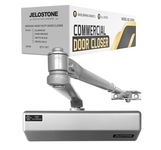 Medium/Heavy Duty Commercial Door Closer JELOSTONE D4000, Adjustable Spring Sizes 1-6 and 3 Valves Door (44-330LB/30-60 in), Grade 1 & UL 3 Hour Fire Rated ADA Compliant, Indoor/Outdoor (Aluminum)