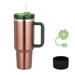 Barpertik Tumbler with Lid and Straw,40 oz Tumbler with Handle Coffee Cups Reusable Water Bottle Stainless Steel Vacuum Insulated,Gifts for Women Men (Watermelon Champagne)