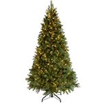 WeRChristmas Pre-Lit Craford Christmas Tree with Pinecones & 500 Chasing Warm LED Lights, 7 feet/2.1m