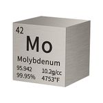 PFCKE Molybdenum Cube Metal Density Cubes Pure Metal High Density Element Cube for Element Collections Lab Experiment Periodic Table Collection DIY Teacher Science Creative Gift（Molybdenum，1 Inch）