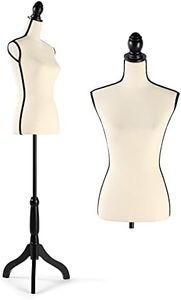 HOMBOUR Female Mannequin Body, Sewing Mannequin Torso Dress Form, Adjustable Mannequin with Stand for Sewing Dressmaker Jewelry Display, Beige