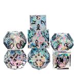 Cusdie Sharp Edges DND Dice, 7 PCS D&D Dice, Handcrafted Polyhedral Dice Set, for TTRPG Role Playing Game Pathfinder（Cat Pattern）