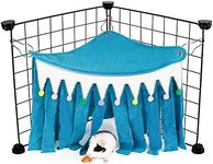 ONEJU Guinea Pig Hideout, Hideout for Guinea Pig, Guinea Pig Hideouts, Guinea Pig Cage Accessories for Guinea Pig, Bunny, Hamster, Chinchilla, Rabbit Without Metal Fences - Blue