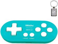 Mcbazel 8Bitdo Zero 2 Bluetooth Gamepad Wireless Controller for NS Switch/Windows/Android/macOS/Steam/Raspberry Pi (Turquoise Edition) with Keychain