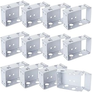 12 Pcs Blind Brackets 2 Inch, White Low Profile Box Mounting Bracket for Window Blinds Headrail Holder Bracket Installation, No Screws (6 Sets)