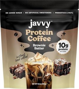 Brownie Batter Protein Iced Coffee - Premium Whey Protein & Instant Iced Coffees - 100% Natural Cold Brew - Zero Artificial Flavors & Sweeteners, 80 mg Caffeine, No Added Sugar, 20 Servings