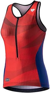 MY KILOMETRE Womens Triathlon Top Tri Singlet Racerback Performance Triathlon Top with Back Pockets