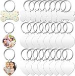 Frienda Sublimation Blank Dog Tags Bone-Shape Pet ID Tag Aluminum Alloy Double Sided with Key Ring for Dogs and Cats, 24 Pieces, Silver