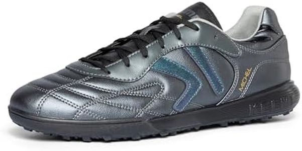 KELME Turf Soccer Shoes Mens Futsal Indoor Soccer Shoes Calf Skin Women Football Boots Arch Support Black, 6