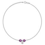 GIVA 925 Silver Purple Beads Anklets (Single) |Gifts for Women and Girls | With Certificate of Authenticity and 925 Stamp | 6 Months Warranty*