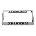 Speedy Pros World's Best Grandma Zinc Metal License Plate Frame Car Auto Tag Holder - Chrome 2 Holes