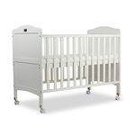 LuvLap Cot C-65 Wooden Baby Cot for Kids with Mattress, 3 Level height adjustment, Convertibleinto low toddler bed, Made of New Zealand Pine Wood, Suitable for Newborn babies (White) (19077)