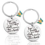 Ouligay 2Pcs True Friend Keyring Friendship Keyring Best Friend Birthday Gifts Long Distance Friendship Gifts for Women BFF Girl Bestie Sister Best Friend Are Never Apart