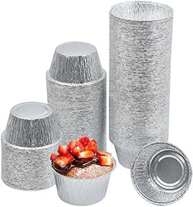 Baking Cups Cupcake Liner, 100 Pack Aluminum Foil Cupcake Pan 4 Ounce Muffin Liners Pudding Liners Holders (100)