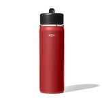 OXO Strive 20oz Wide Mouth Water Bottle with Straw Lid - Garnet