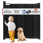 BabyDan Guard Me, Auto Retractable Stair Gate, Fits openings between 55-89 cm, Black, Made in Denmark - Baby Gate/Safety Gate (Pet Gate/Dog gate)