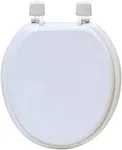White Round Molded Wood Toilet Seat 17 Inches