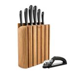 Robert Welch 7-Piece Signature Book Oak Knife Block Set. Space-Saving Award-Winning Design. Includes 6 German Steel Full-Tang Kitchen Knives.