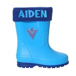 Varsany Boys kids Personalised Wellies - Non Slip, Waterproof Kids Wellington Boots - Rain Boots - Children Shoes Infant, Young, Toddler Wellies