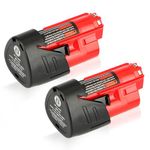 2 Pack Waitley 12V 3A Replacement Battery Compatible with Milwaukee M12 Power Tools