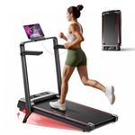RHYTHM FUN 15% Incline Walking Pad Treadmill, Foldable Walking Pad with Handle Bar, Compact Walking Treadmill with Low Noise for 300 lbs Weight Capacity Home Office Use